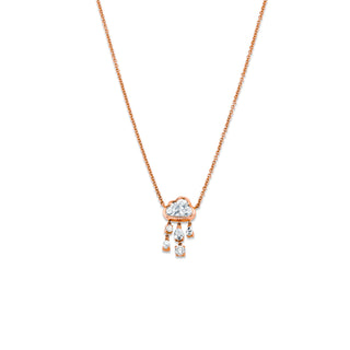 Baby Diamond Rain Cloud Necklace Rose Gold Lab-Created 15-16" by Logan Hollowell Jewelry