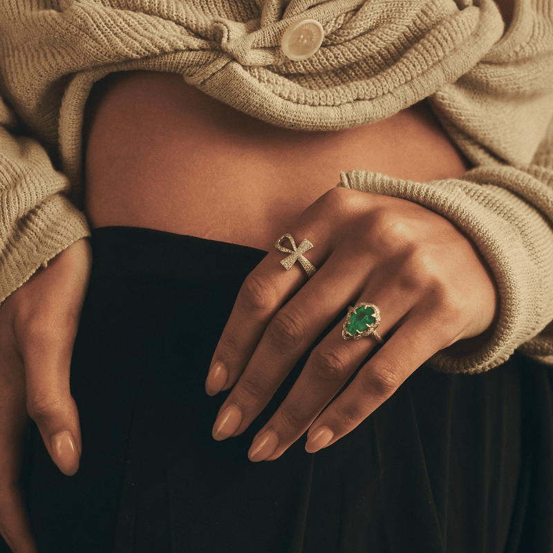 Eternal Ankh Full Pavé Ring | Ready to Ship by Logan Hollowell Jewelry