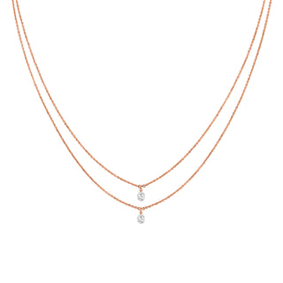 Toi Et Moi Diamond Necklace Rose Gold   by Logan Hollowell Jewelry