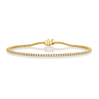 LH Petite White Diamond Tennis Anklet Yellow Gold   by Logan Hollowell Jewelry