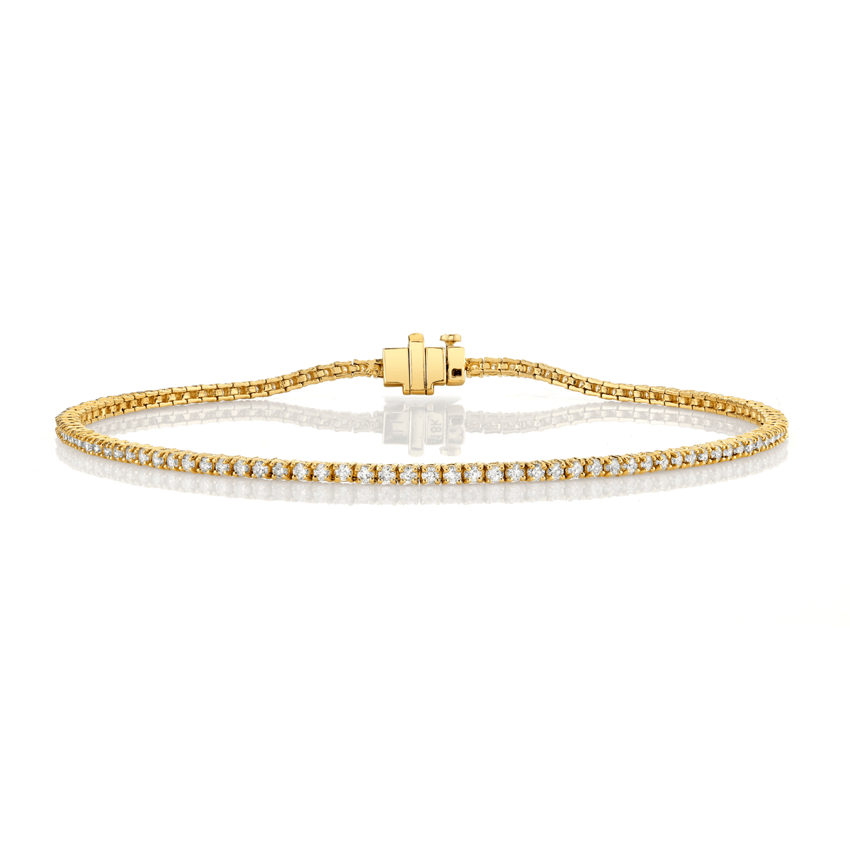 LH Petite White Diamond Tennis Anklet Yellow Gold by Logan Hollowell Jewelry