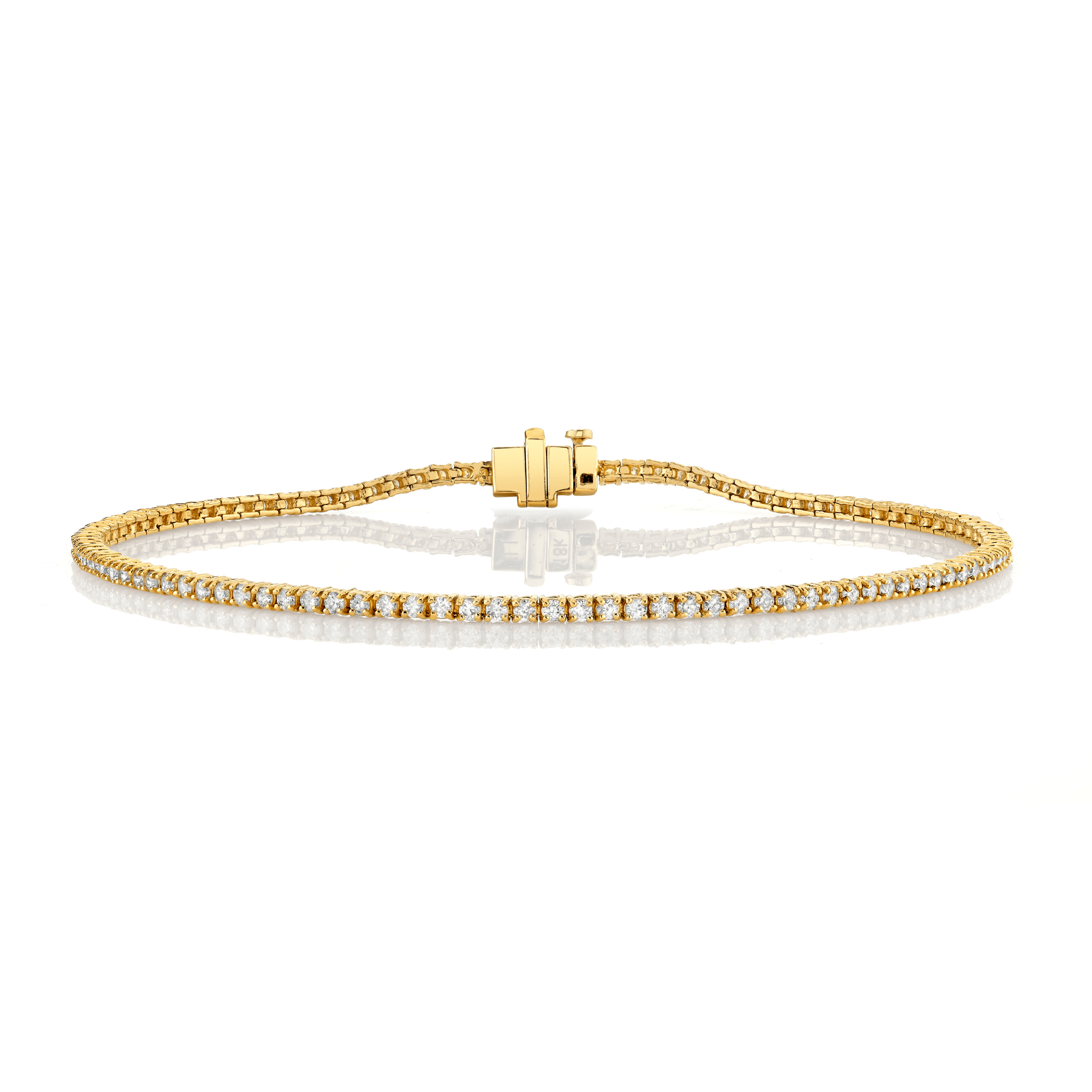 LH Petite White Diamond Tennis Anklet Yellow Gold by Logan Hollowell Jewelry