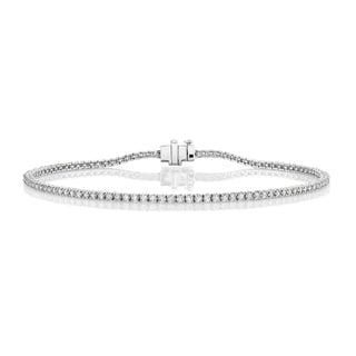 LH Petite White Diamond Tennis Anklet White Gold   by Logan Hollowell Jewelry