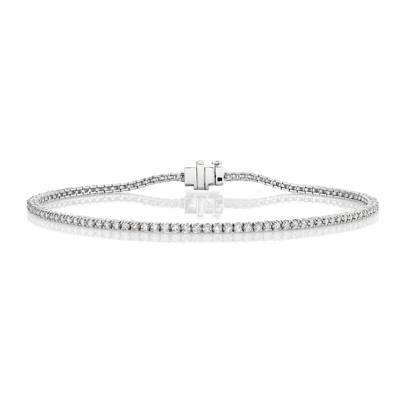 LH Petite White Diamond Tennis Anklet White Gold by Logan Hollowell Jewelry