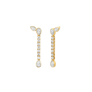 Iris Diamond Earrings Yellow Gold   by Logan Hollowell Jewelry