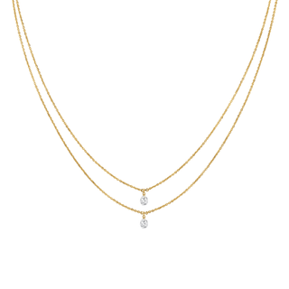 Toi Et Moi Diamond Necklace Yellow Gold   by Logan Hollowell Jewelry