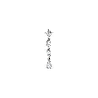 Diana 4-Diamond Drop Earrings White Gold Single Lab-Created by Logan Hollowell Jewelry