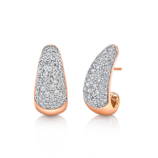 Large Pavé Diamond Tusk Earrings Rose Gold by Logan Hollowell Jewelry