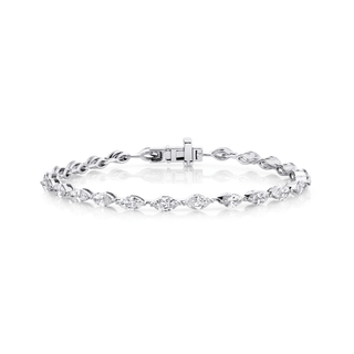 Aquaria Marquise Bracelet White Gold   by Logan Hollowell Jewelry