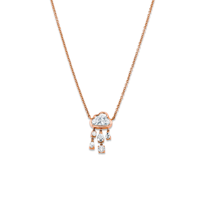Diamond Rain Cloud Necklace Rose Gold 15-16" Lab-Created by Logan Hollowell Jewelry