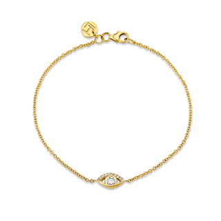 Diamond Angel Eye Bracelet Yellow Gold 6.5"  by Logan Hollowell Jewelry