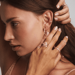 Sevenfold Diamond Hoops Large    by Logan Hollowell Jewelry