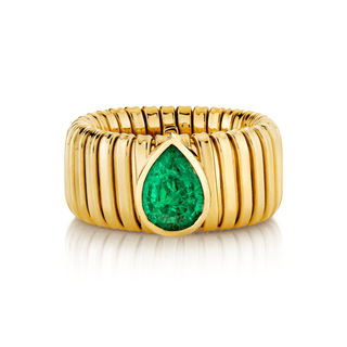 Ouroboros Emerald Ring Yellow Gold 6  by Logan Hollowell Jewelry