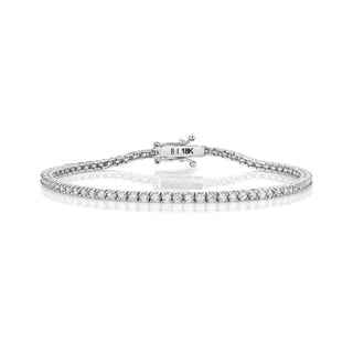 LH Petite White Diamond Tennis Bracelet 6.5" White Gold  by Logan Hollowell Jewelry