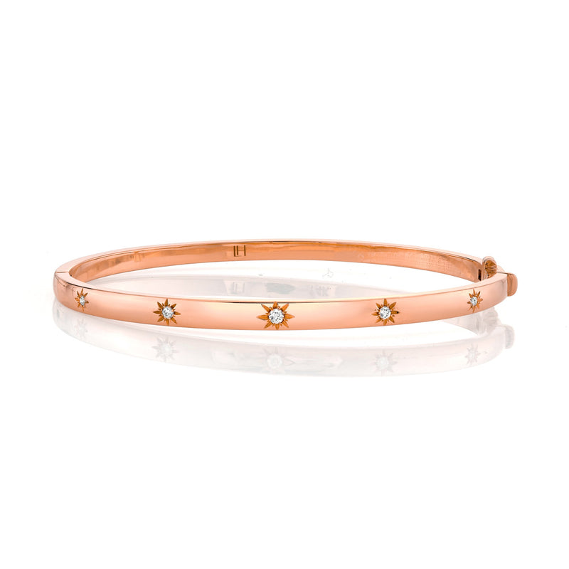 Baby Star Set Diamond Bracelet | Ready to Ship Rose Gold Petite (6.5") by Logan Hollowell Jewelry
