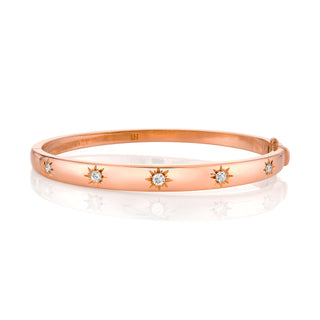 Star Set Diamond Bracelet Rose Gold Petite  by Logan Hollowell Jewelry
