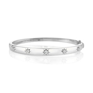 Star Set Diamond Bracelet White Gold Petite  by Logan Hollowell Jewelry