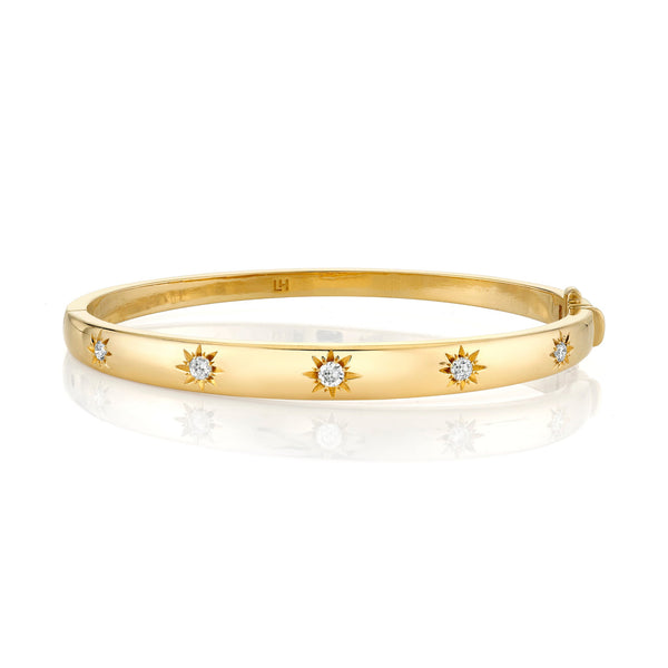 Star Set Diamond Bracelet | Ready to Ship Yellow Gold Petite (6.5") by Logan Hollowell Jewelry