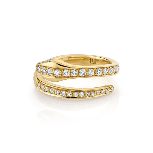 Diamond Kundalini Coil Ring | Ready to Ship Yellow Gold 2.25 by Logan Hollowell Jewelry