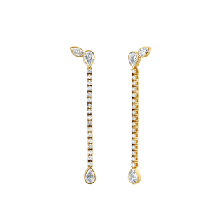 Iris Diamond Drop Earrings Yellow Gold Pair  by Logan Hollowell Jewelry