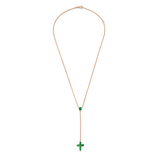 Emerald Faith Lariat Rose Gold   by Logan Hollowell Jewelry