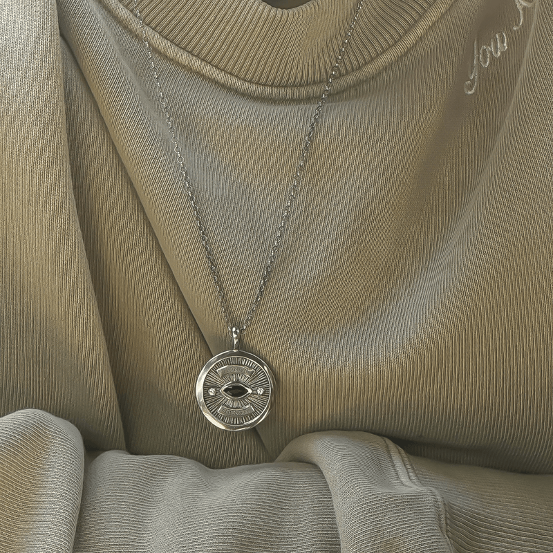Men’s Sterling Silver Eye of Protection Coin Pendant | Ready to Ship by Logan Hollowell Jewelry