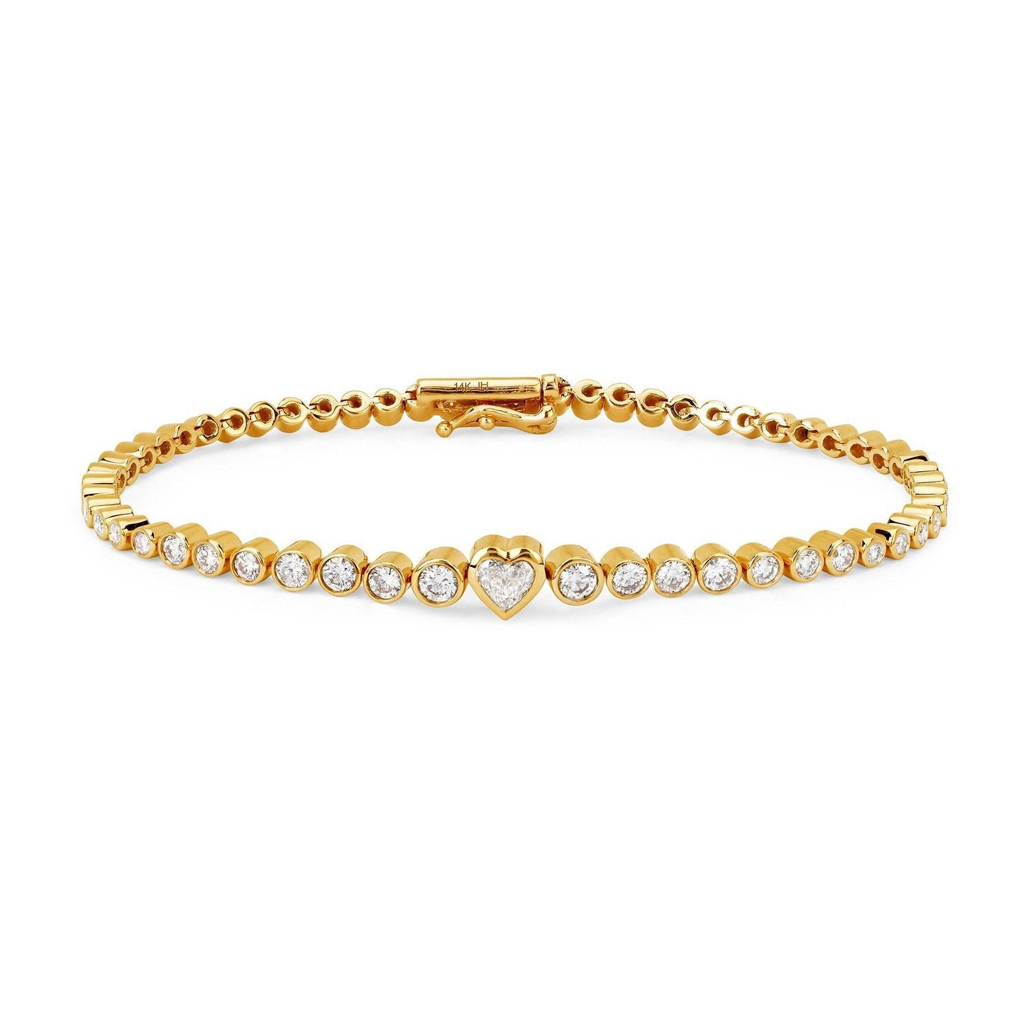 Heart of Light Infinity Bracelet Yellow Gold 6.5" by Logan Hollowell Jewelry