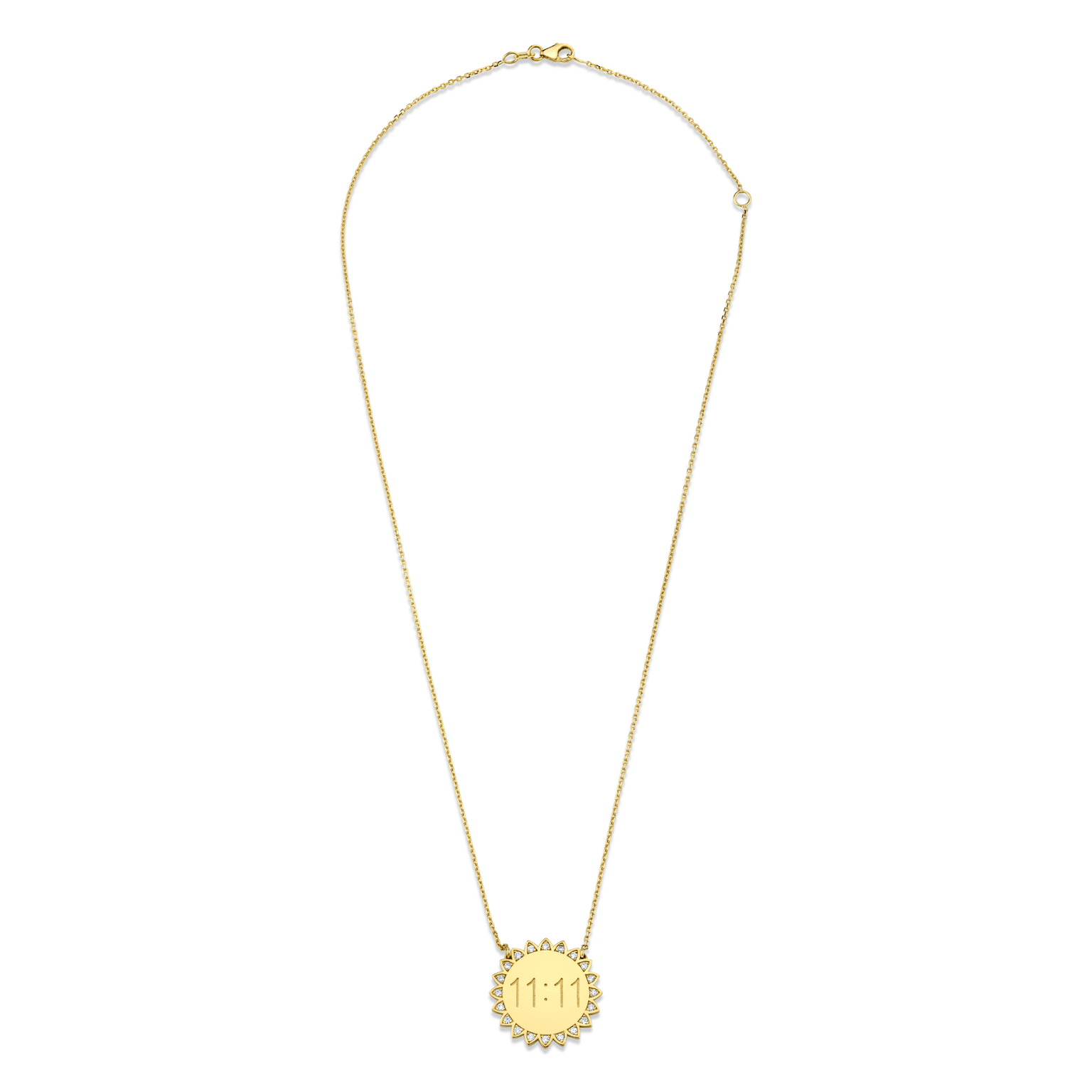 Classic 11:11 Sunshine Necklace with Diamonds (Already Engraved) by Logan Hollowell Jewelry