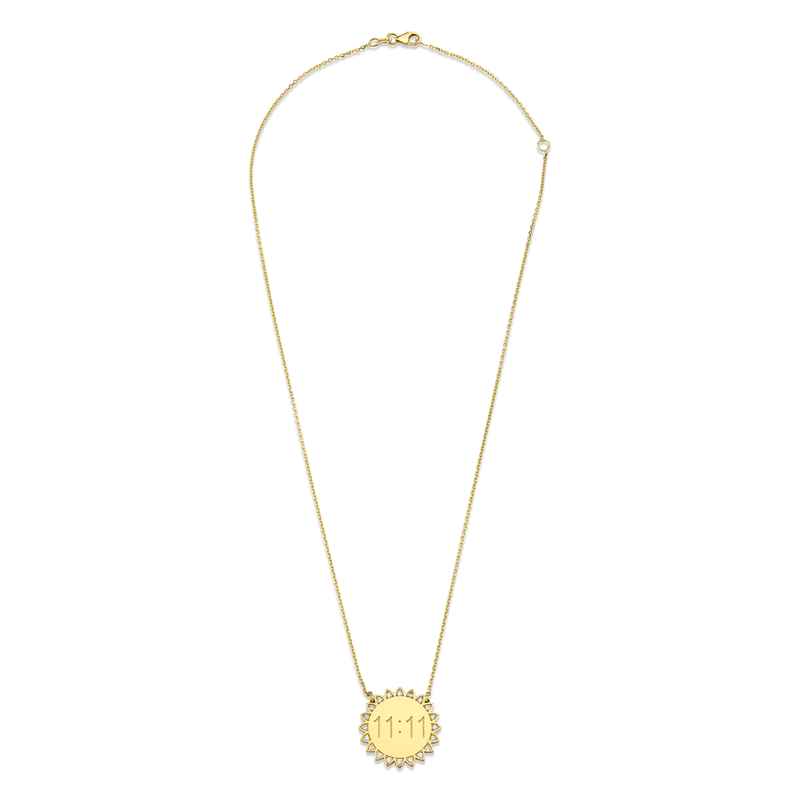 Classic 11:11 Sunshine Necklace with Diamonds (Already Engraved) by Logan Hollowell Jewelry