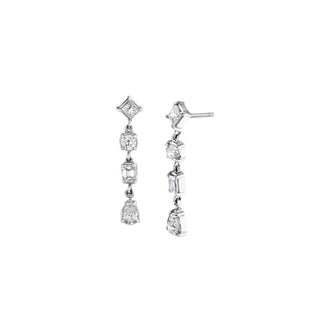 Diana 4-Diamond Drop Earrings White Gold Pair  by Logan Hollowell Jewelry