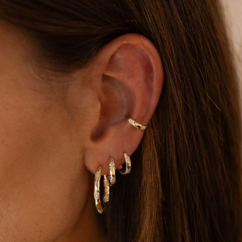 Sevenfold Diamond Hoops Small | Ready to Ship by Logan Hollowell Jewelry
