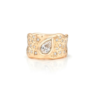 Water Drop Diamond Cigar Band with Oracle Set Diamonds | Ready to Ship by Logan Hollowell Jewelry