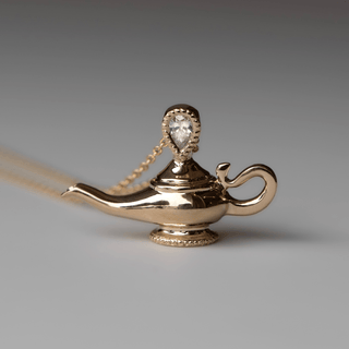 Genie Lamp with Pear Diamond    by Logan Hollowell Jewelry