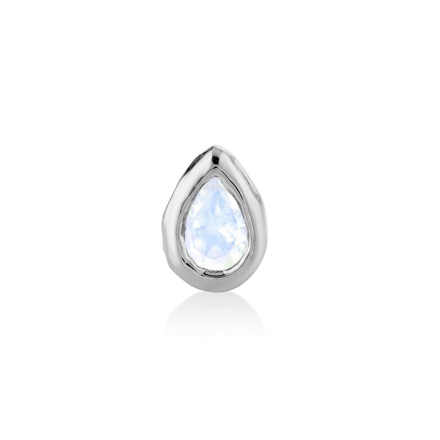 River Water Drop Moonstone Stud by Logan Hollowell Jewelry