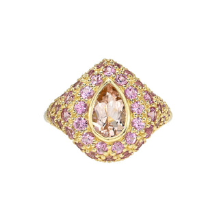 Morganite and Pink Sapphire Pop Rocks Ring