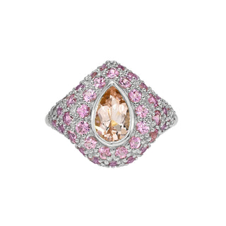 Morganite and Pink Sapphire Pop Rocks Ring