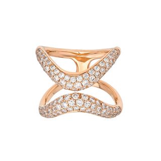 Enigma Pavè Diamond Axis Ring Rose Gold 3 by Logan Hollowell Jewelry