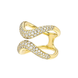 Enigma Pavè Diamond Axis Ring by Logan Hollowell Jewelry