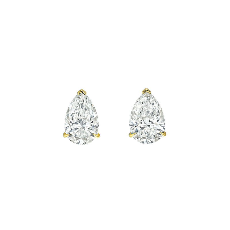 Water Drop Solitaire Studs by Logan Hollowell Jewelry