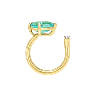 Lagoon Paraiba and Diamond Nexus Ring by Logan Hollowell Jewelry