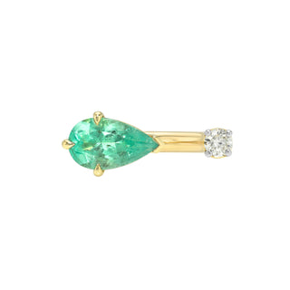 Mint Emerald and Diamond Nexus Ring Yellow Gold 2.75 by Logan Hollowell Jewelry