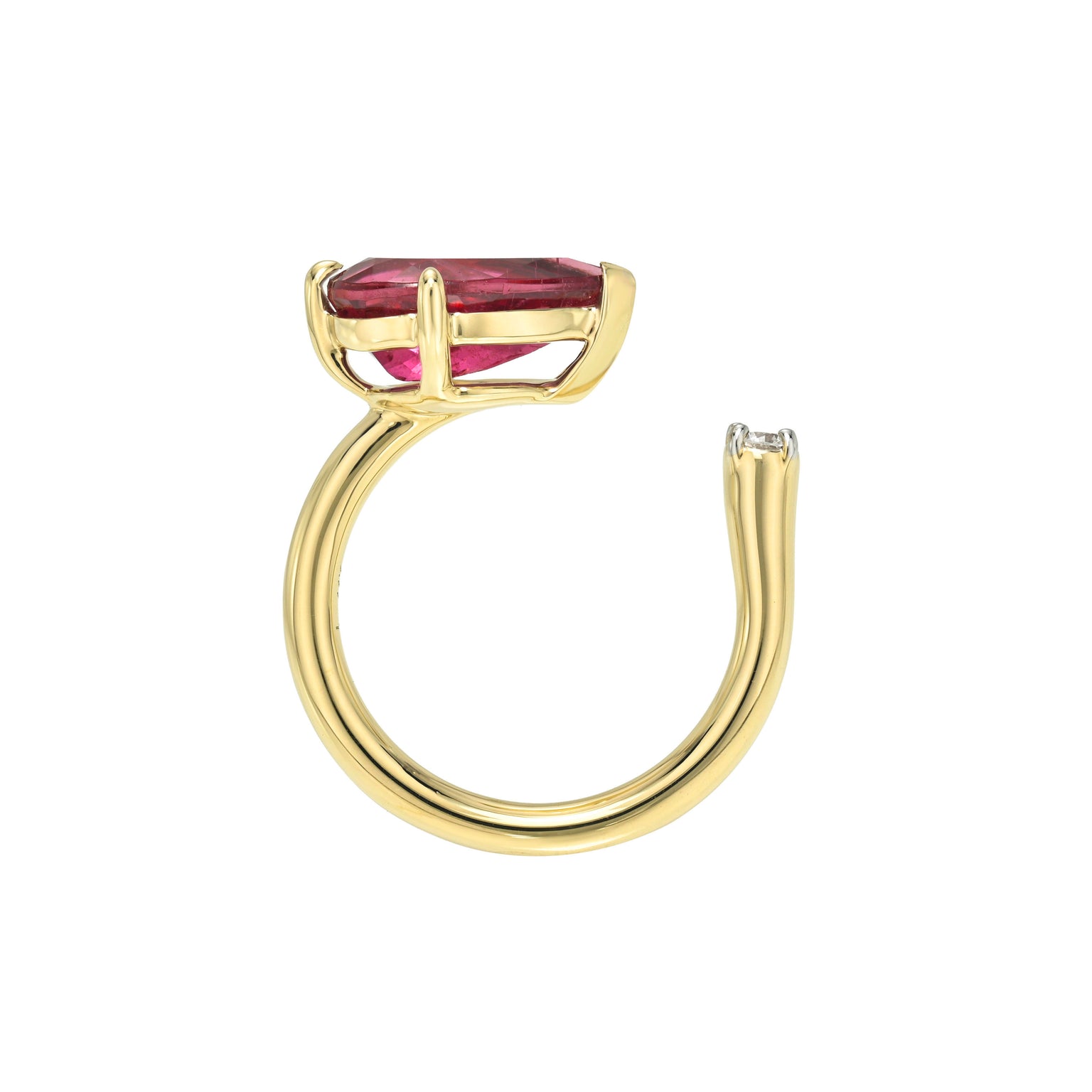 Ember Rubellite and Diamond Nexus Ring by Logan Hollowell Jewelry