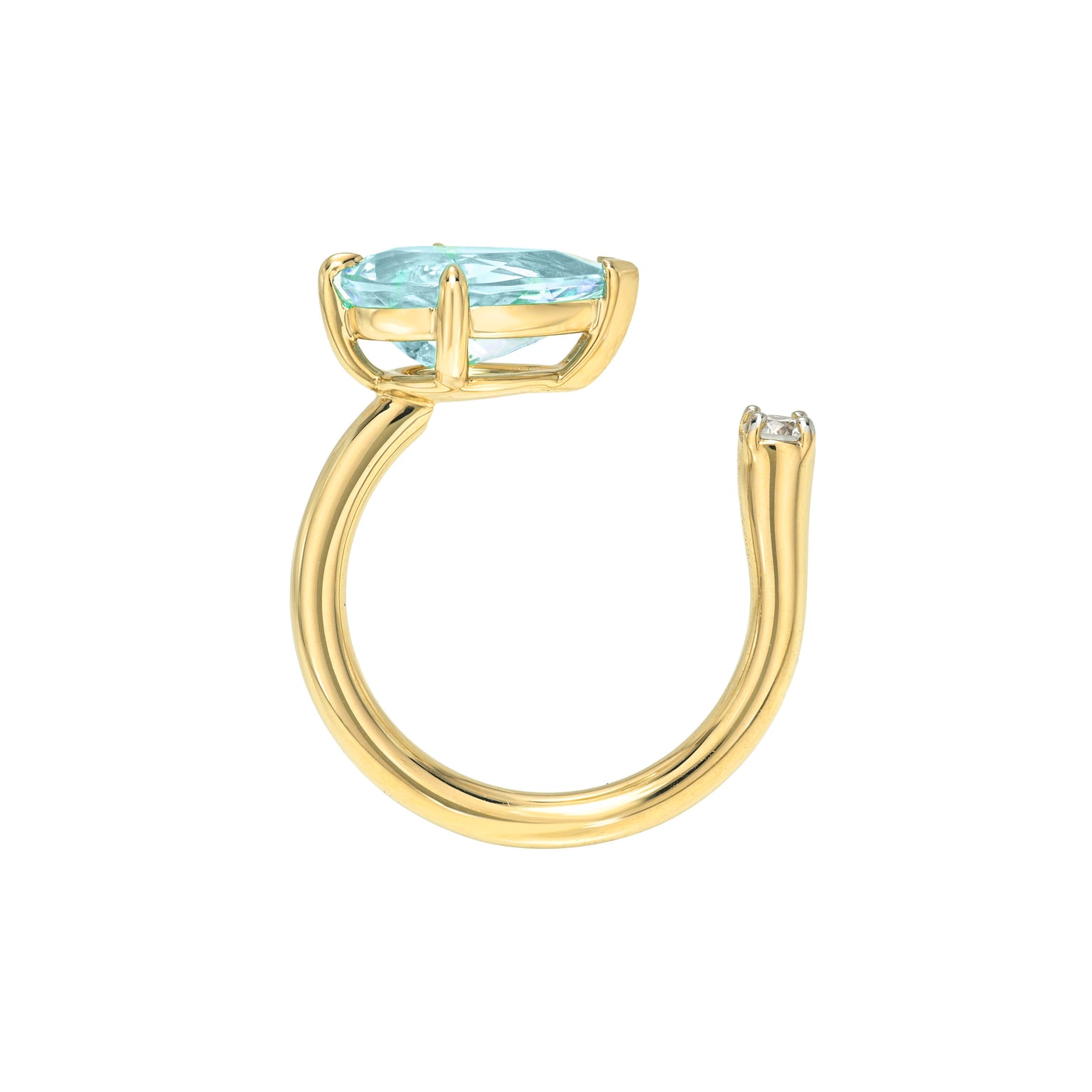 Marine Aquamarine and Diamond Nexus Ring by Logan Hollowell Jewelry