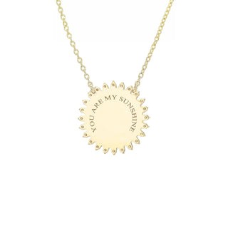 Petite "You Are My Sunshine" Diamond and Sapphire Necklace by Logan Hollowell Jewelry