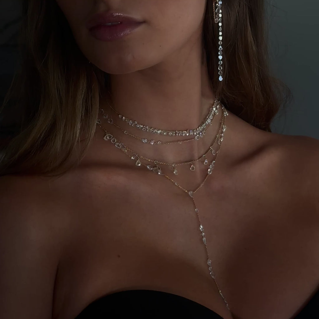 Eau de Rose Cut Diamond Necklace by Logan Hollowell Jewelry