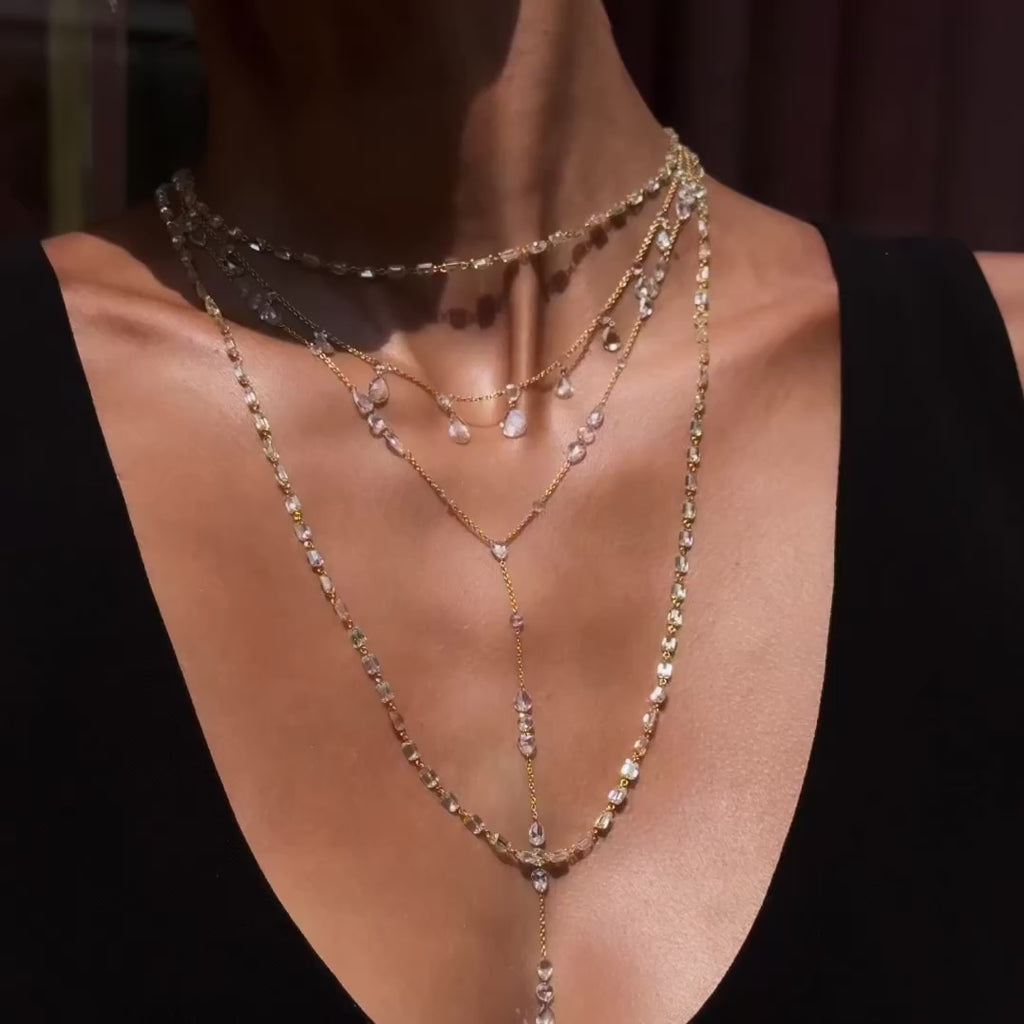 Eau de Rose Cut Gaia Graduated Diamond Choker by Logan Hollowell Jewelry