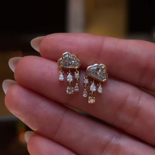 Baby Diamond Rain Cloud Earrings by Logan Hollowell Jewelry