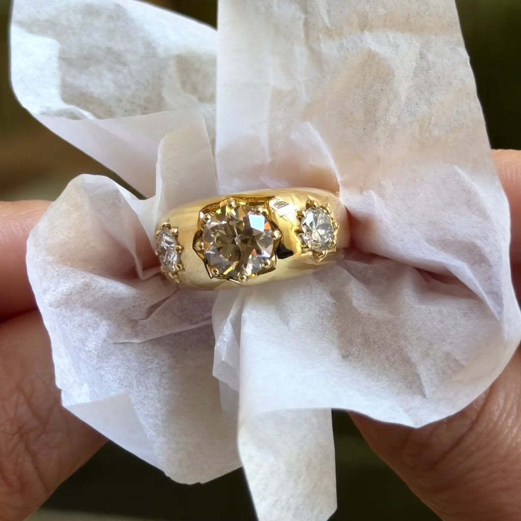 The Gypsy Three Stone Ring by Logan Hollowell Jewelry