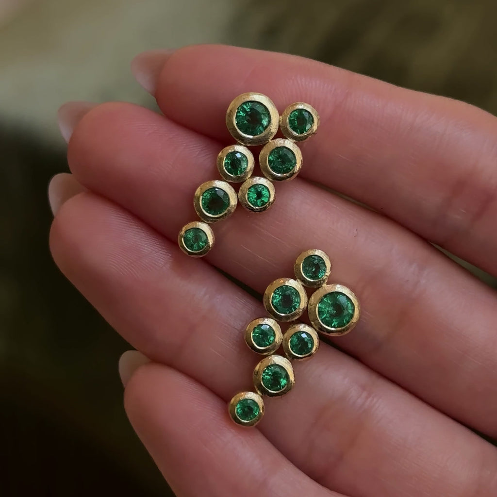 Emerald Bubble Earrings by Logan Hollowell Jewelry