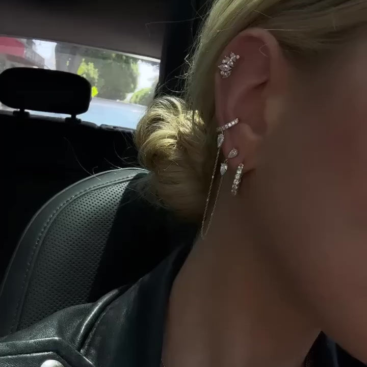 Water Drop Diamond Cuff Earring by Logan Hollowell Jewelry